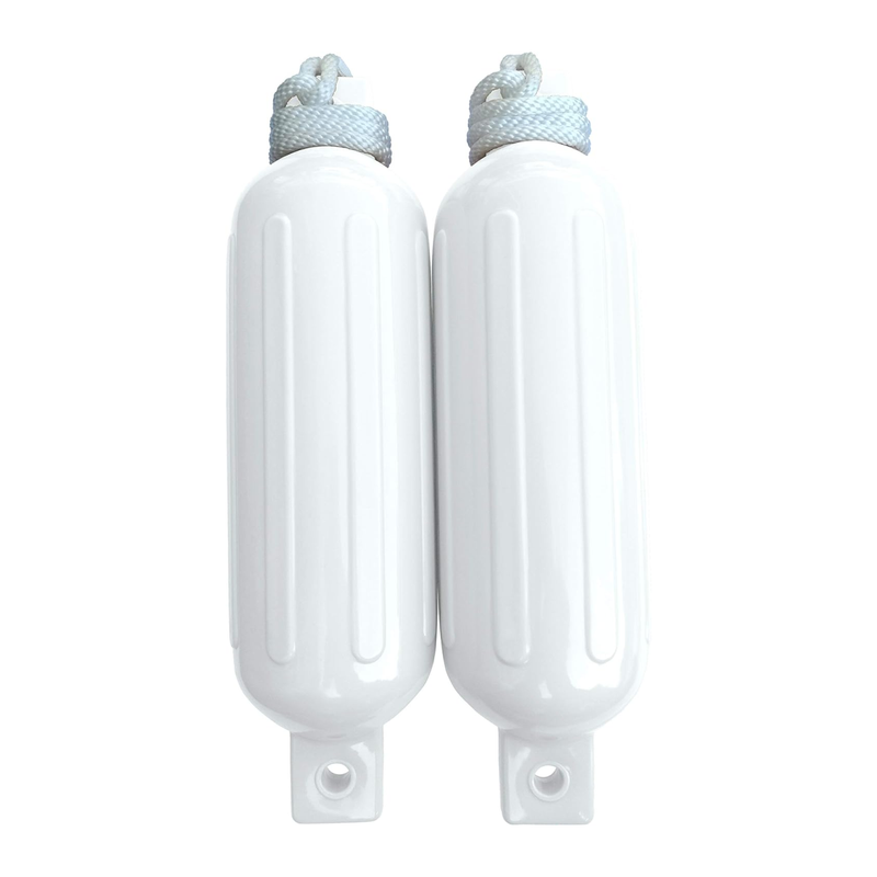 Dock Edge DockSide Twin Eye Fenders With Fender Lines 2 Pack WHITE
